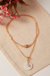 Heliophilia Silver Collar de Metal Dorado con Colgante de 15,6 mm